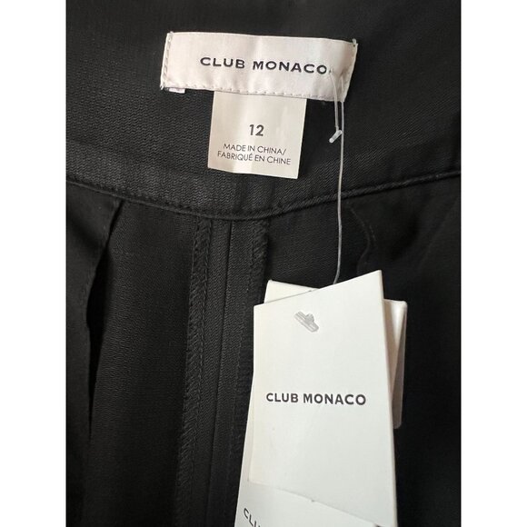 NWT Club Monaco Black High Rise Pants Pockets Size 12 Soft Wide Leg - Picture 5 of 11